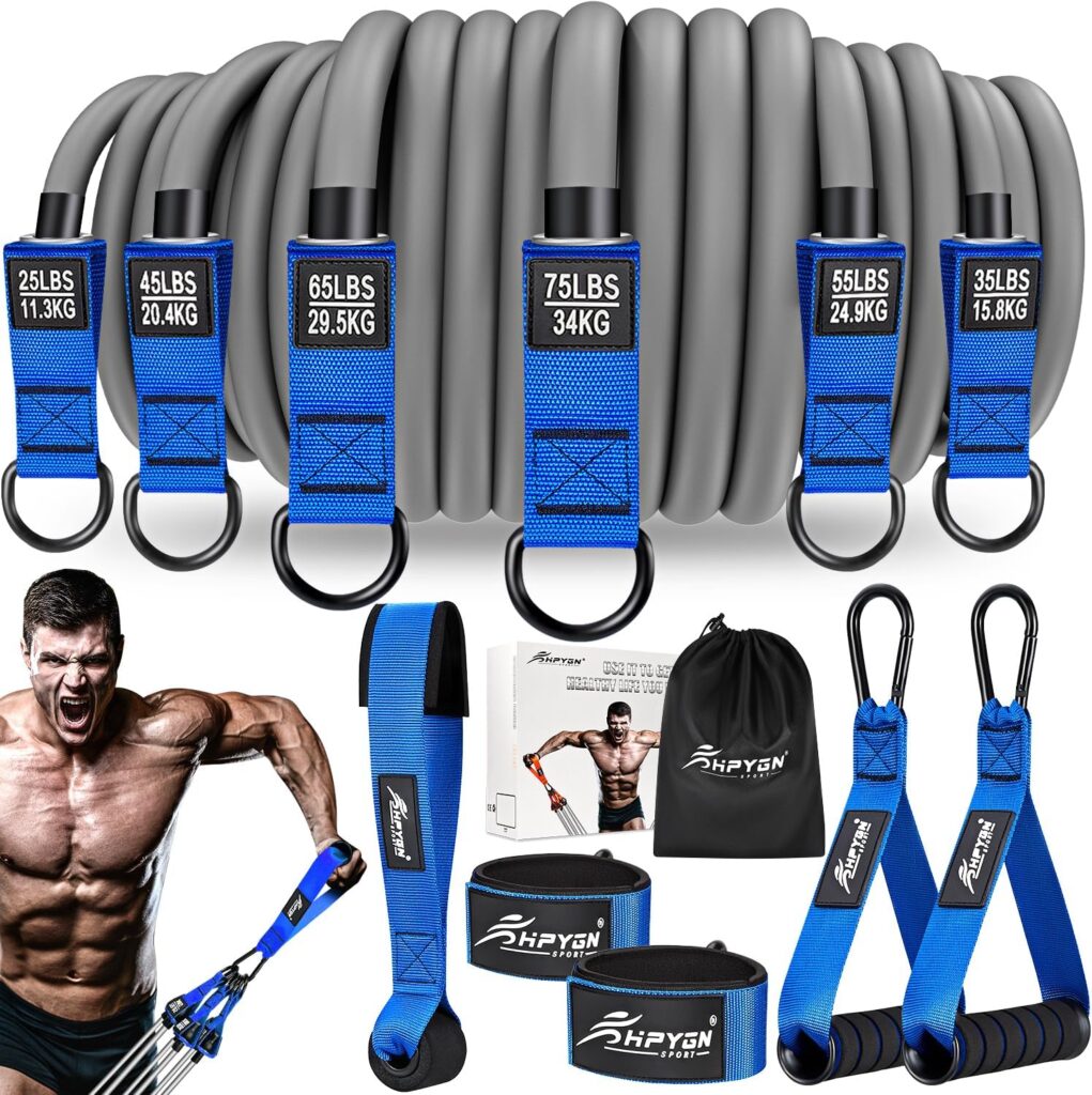 HPYGN Heavy Resistance Bands, 420LBS Exercise Set