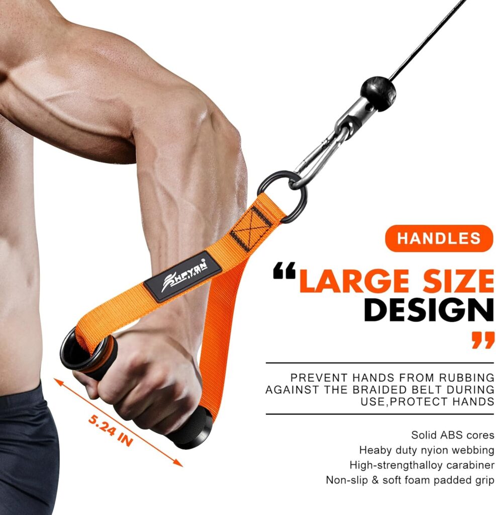 Pair of HPYGN workout handles made of heavy-duty nylon webbing