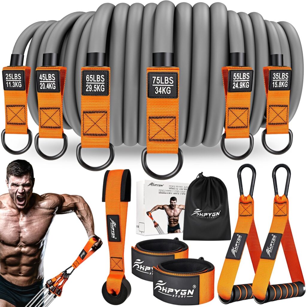 HPYGN Heavy Resistance Bands, 300LBS Exercise Set